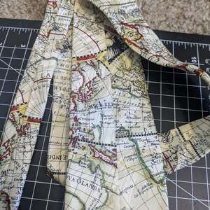 Museum Artifacts Vintage Old World Map Cartography Silk Necktie